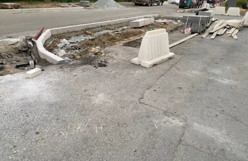 Процесс дорожных и благоустроительных работ